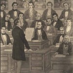 Mural of William Wyatt Bibb speaking at 1st Constitutional Convention