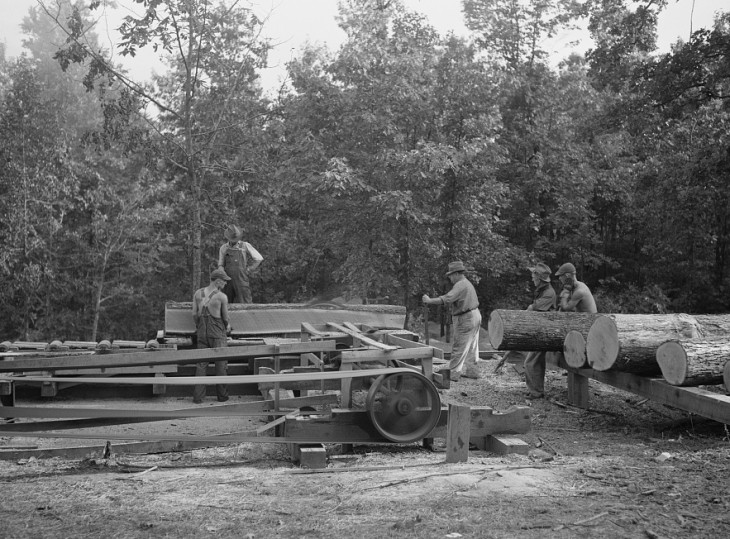 Work at a sawmill was hard in the good old days! Can you imagine the