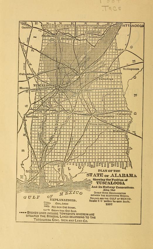 This is what Tuscaloosa, Alabama looked like around 1887 [vintage
