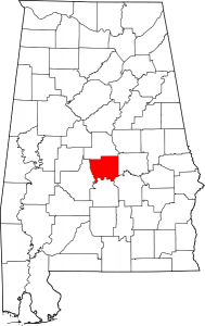 Location of Autauga County, Alabama