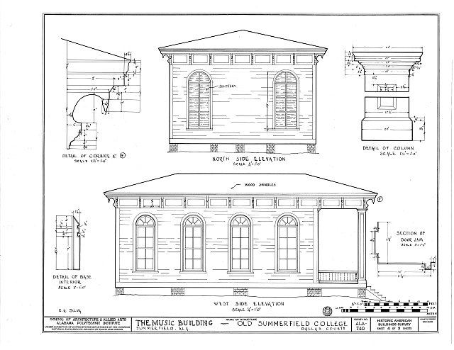 Summerfield College, Music Building, Main & College Streets, Summerfield, Dallas County, AL - had a top floor