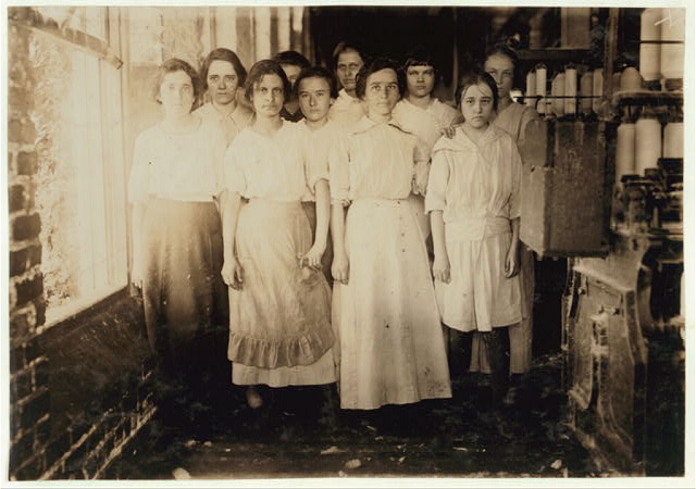 Typical workers in Barker Cotton Mills where good conditions prevail ca 1930