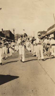 Cowikee Mill Band on parade in downtown Eufaula, Alabama.