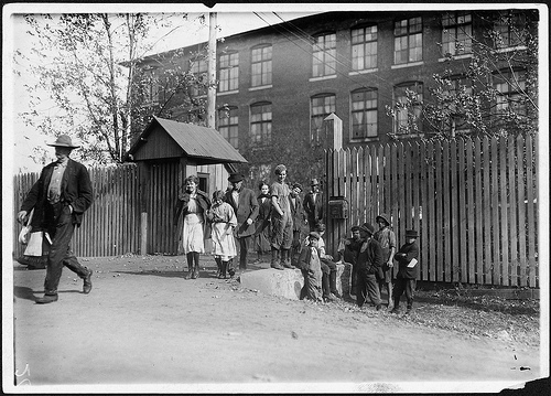 Workers at Merrimac Mills, Huntsville, Alabama - coming out at noon
