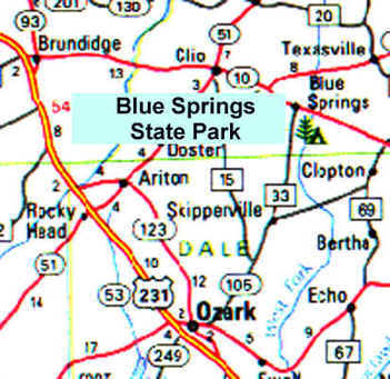 Blue springs map