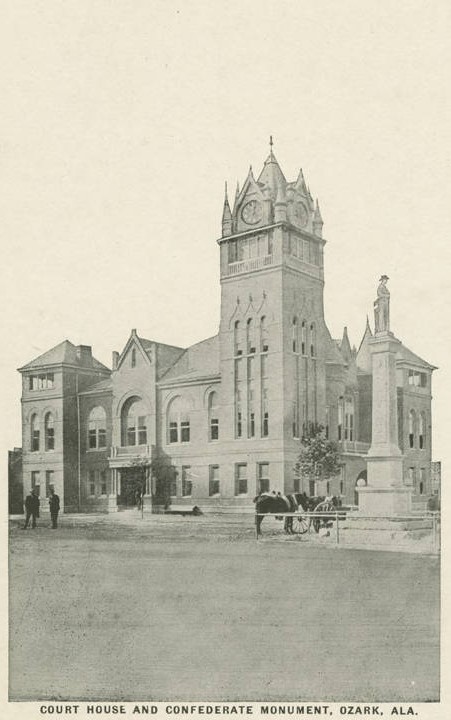 Dale County Court house in Ozark, Alabama ca. 1900 postcard (Alabama Department of Archives and History)