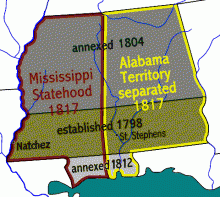 PATRON +  The Alabama Territorial Government met- first Acts passed included a divorce