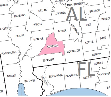 PART X Early settlers of Evergreen, Conecuh County, Alabama was written in 1879