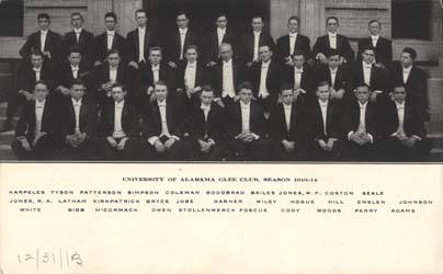 University of Alabama Glee Club, Season 1913-1914 State archives