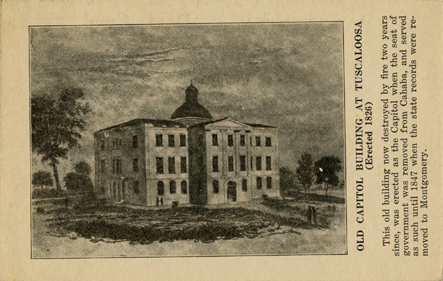 Simpson Manuscript – There was once a question of rebuilding the capitol building in Montgomery after the disastrous fire.