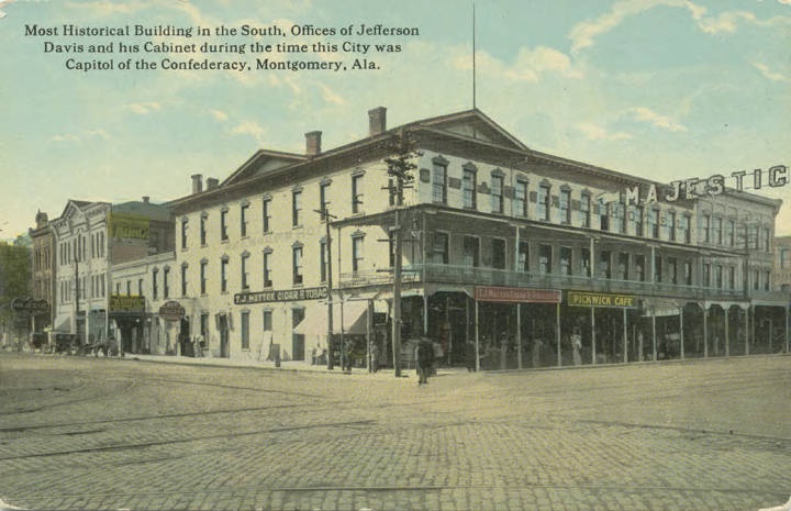 Most Historical Building in the South, Offices of Jefferson Davis and his Cabinet during the time this City was Capitol of the Confederacy, Montgomery, Ala