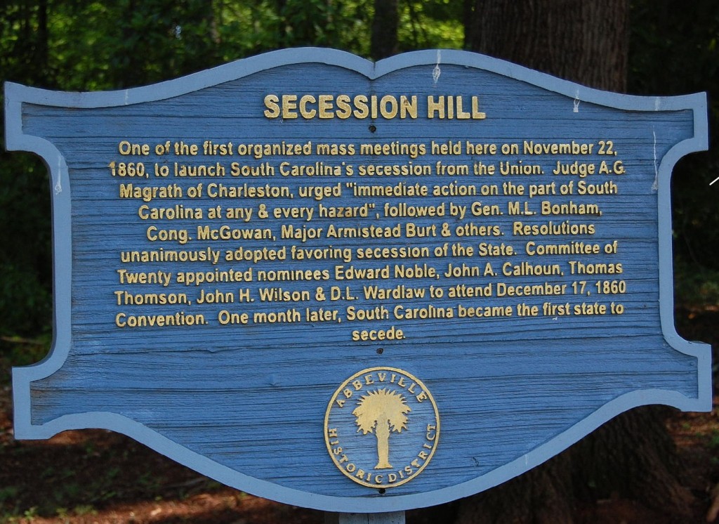 SecessionHillSign south carolina