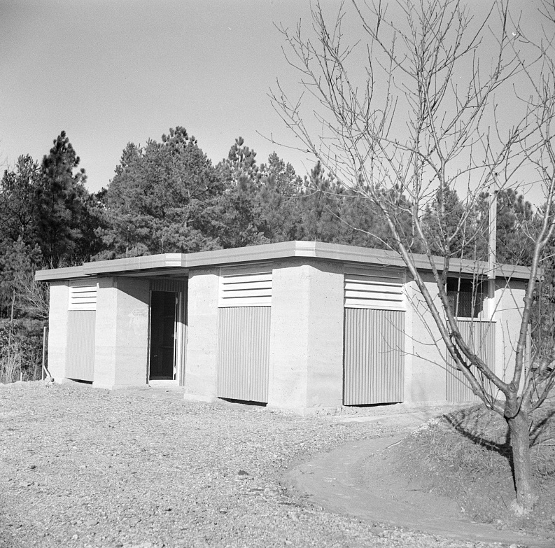 Barn constructed by rammed earth process. Gardendale, Alabama Rothstein