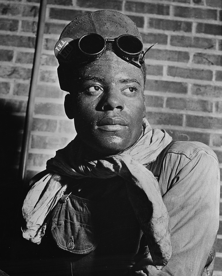 Alonzo Bankston is a furnace operator in the TVA plant producing carbide for use of plants manufacturing synthetic rubber 1942 by Alfred Palmer