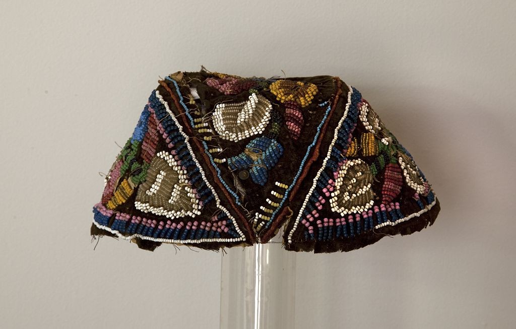 Hand-beaded cap which belonged to Chickasaw Chief George Colbert in the Tennessee Valley Museum of Art in Tuscumbia, Alabama by Carolyn Highsmith 2010