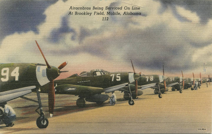 Airacobras Being Serviced On Line At Brookley Field, Mobile, Alabama 1940s adah
