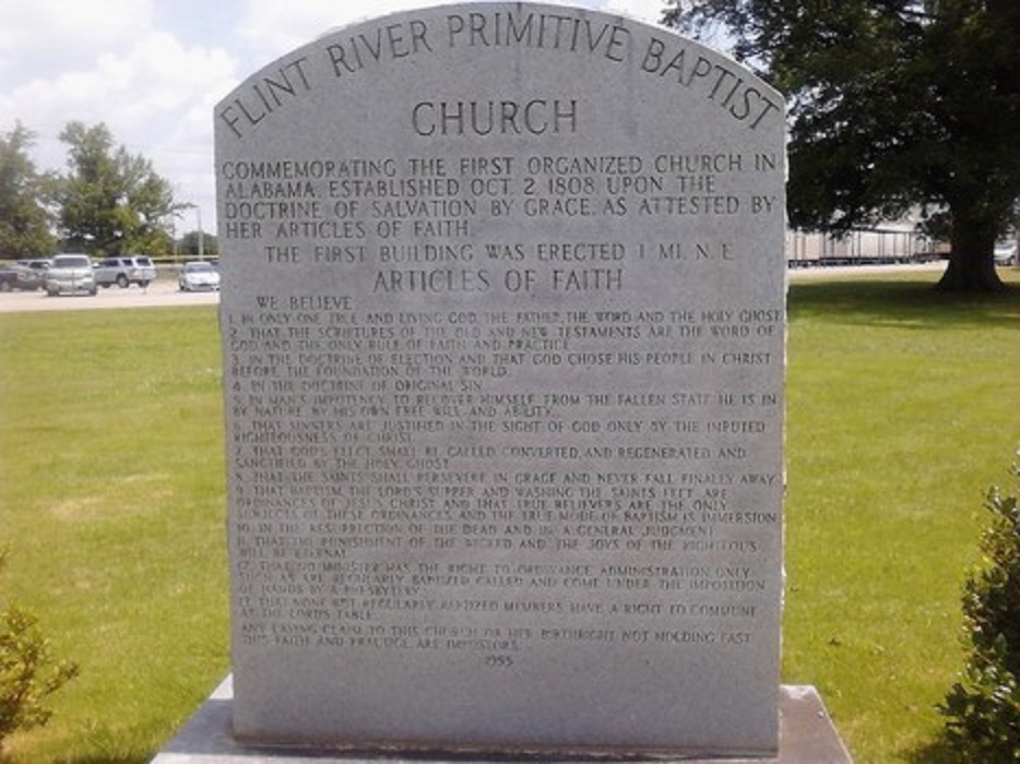 PATRON + Baptist Church arrived in Alabama after the Revolutionary War