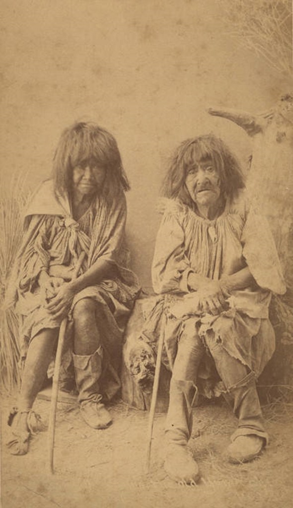Two elderly Yuma Indian women at San Carlos, Arizona. 1887 photographer C. A. Markey, San Carlos, Arizona. George Briggs Russell - Q3653