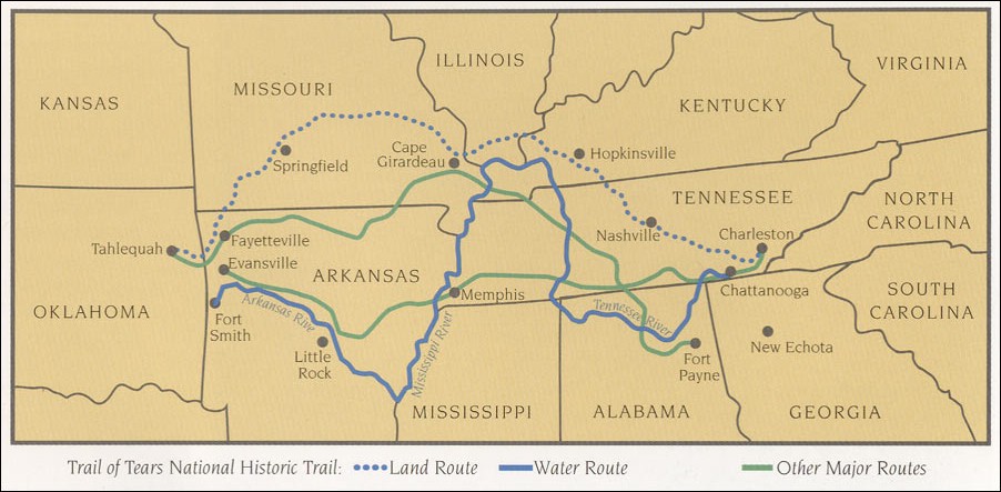 Trail of tears map