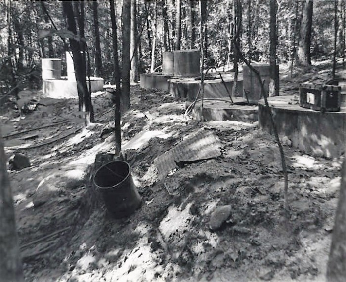 Below ground vats of liquor stills in Chambers County, Alabama (Alabama Department of Archives and History)