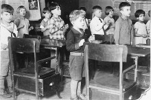 PATRON + GOOD OLE DAYS: Young children practiced speech with mirrors in 1937