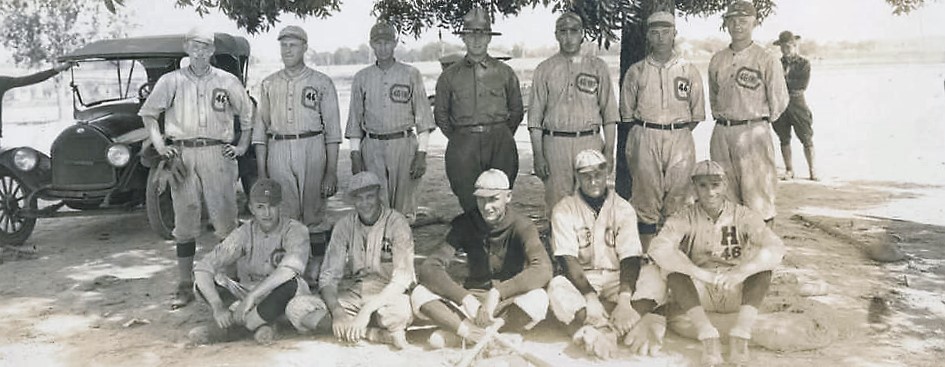 Baseball team of the 46th Infantry regiment at Camp Sheridan in Montgomery, Alabama August 3, 1918 Q85504 (Photographer G. F. Jennings, Alabama Department of Archives and History)