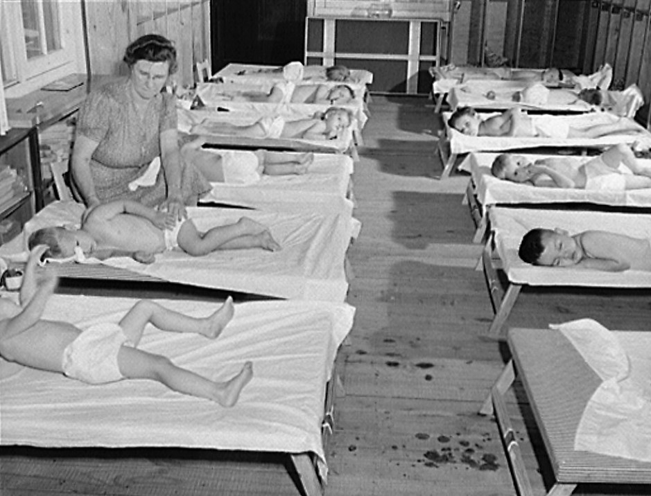 Childersburg, Alabama. Rest period in WPA (Works Progress Administation) nursey for defense workers' children2 May 1942 (John Collier, LOC)