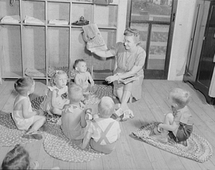 Childersburg, Alabama. WPA (Works Progress Administration) day nursey for defense workers children May 1942 (John Collier, LOC)