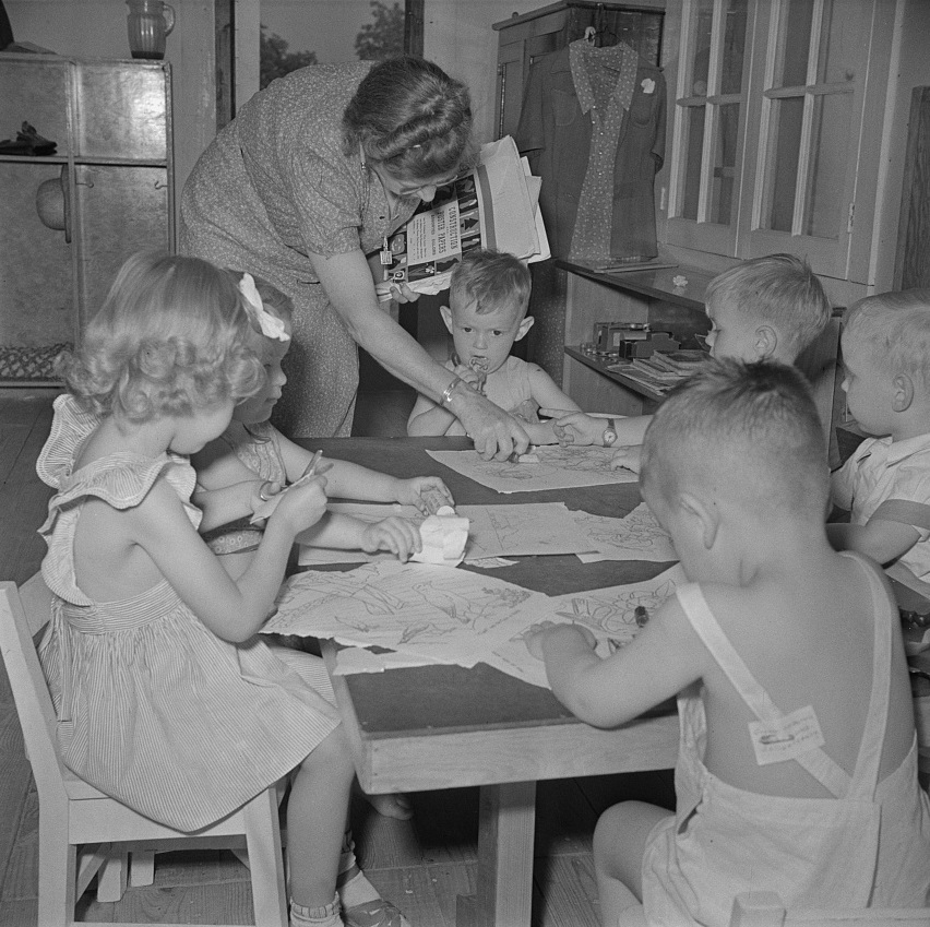 Childersburg, Alabama. WPA (Works Progress Administration) day nursey for defense workers children May 1942 (John Collier, Library of Congress)