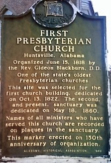 First Presbyterian Church Marker, Madison County, Alabama