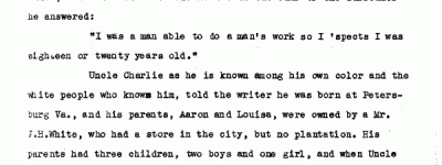 Amazing 1936 interview with former slave Charlie Aarons, Oak Grove, Mobile, Alabama