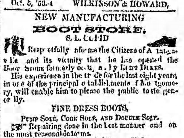 PATRON – A death and List of Letters remaining in the P. O. at Autaugaville on Tuesday, October 4, 1853