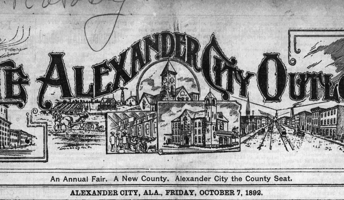 News notes Transcribed From The Alexander Outlook, Alexander City, Alabama, Oct 7, 1892, reveal much about the people