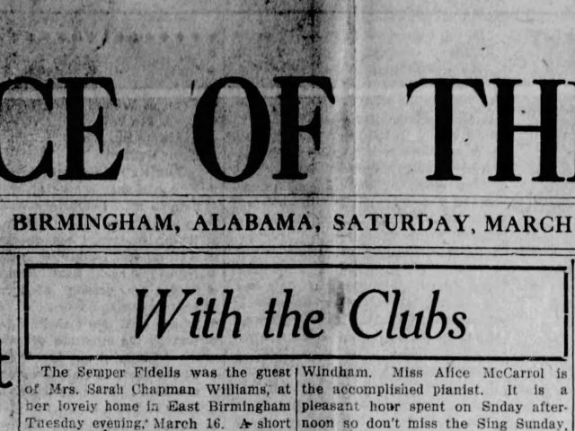 PATRON – Personals transcribed from The Voice of the People, Birmingham, Alabama, March 20, 1920
