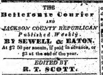 PATRON - Bellefonte, Jackson County, Alabama – Sheriff Notices for land sales and sale of slave in 1839