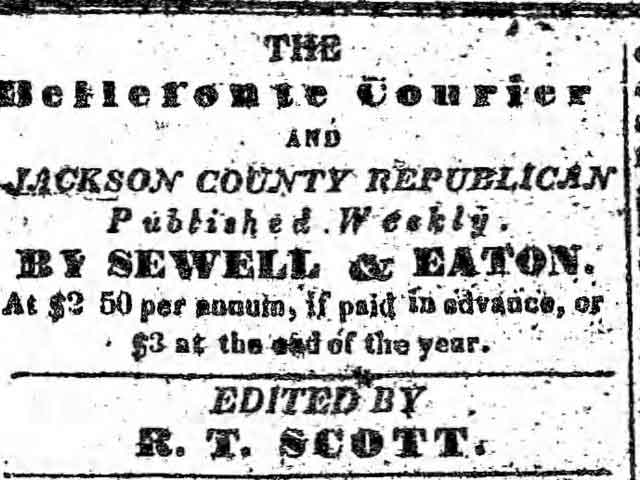 PATRON – Bellefonte, Jackson County, Alabama – Sheriff Notices for land sales and sale of slave in 1839