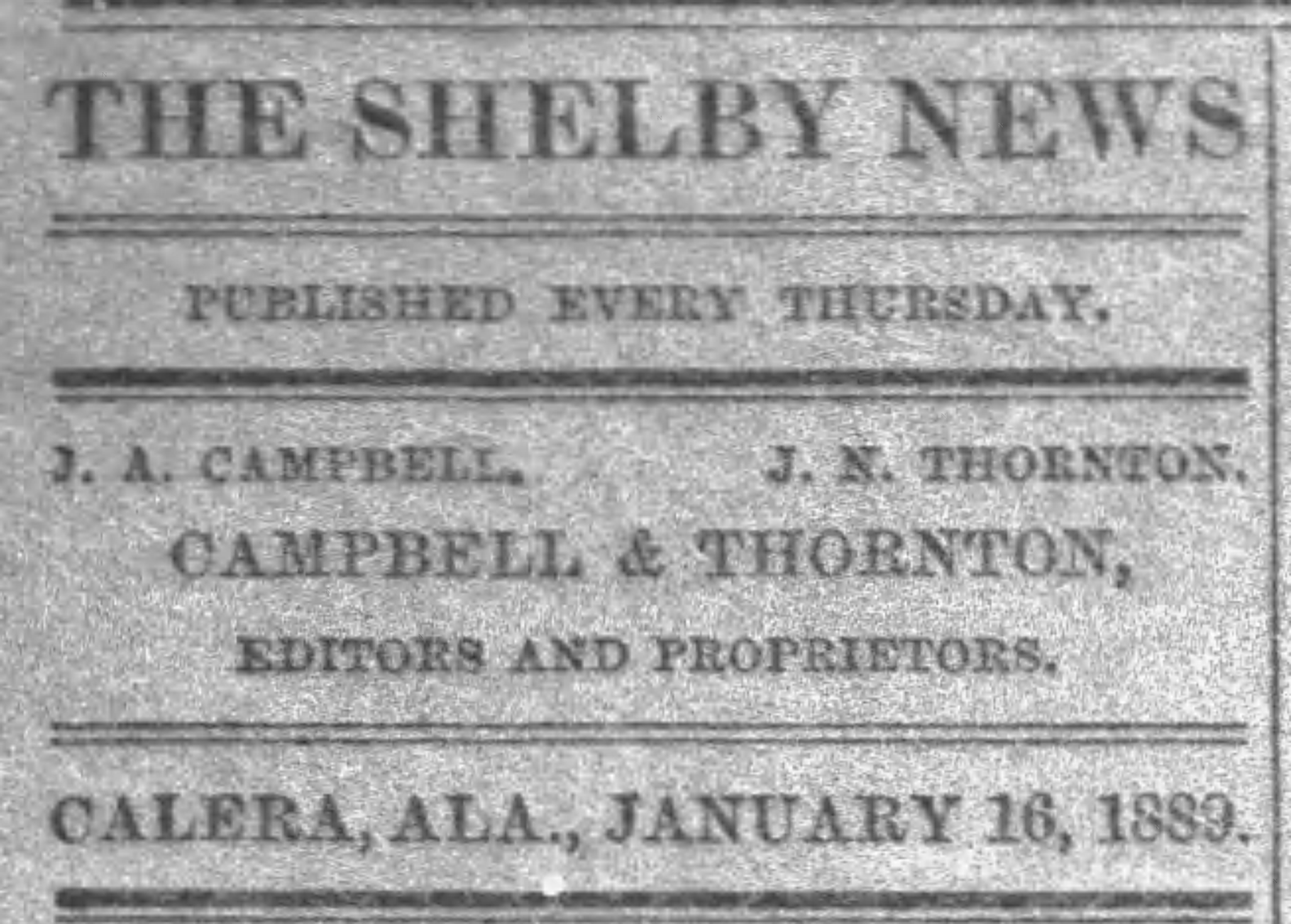 PATRON - Jan. 16, 1890 – Clanton, Chilton County local news, a death, and stray horse