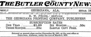 PATRON – The Butler County News – 1914 includes personal news from communities of Starlington and East Garland Alabama.