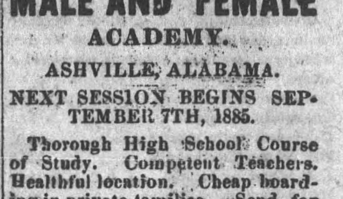 Ashville in St. Clair County, Alabama was settled due to a child’s death.