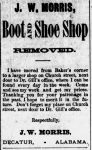 PATRON - Deaths, visitors, and new residents made the news in Hartselle, Alabama on June 30, 1887