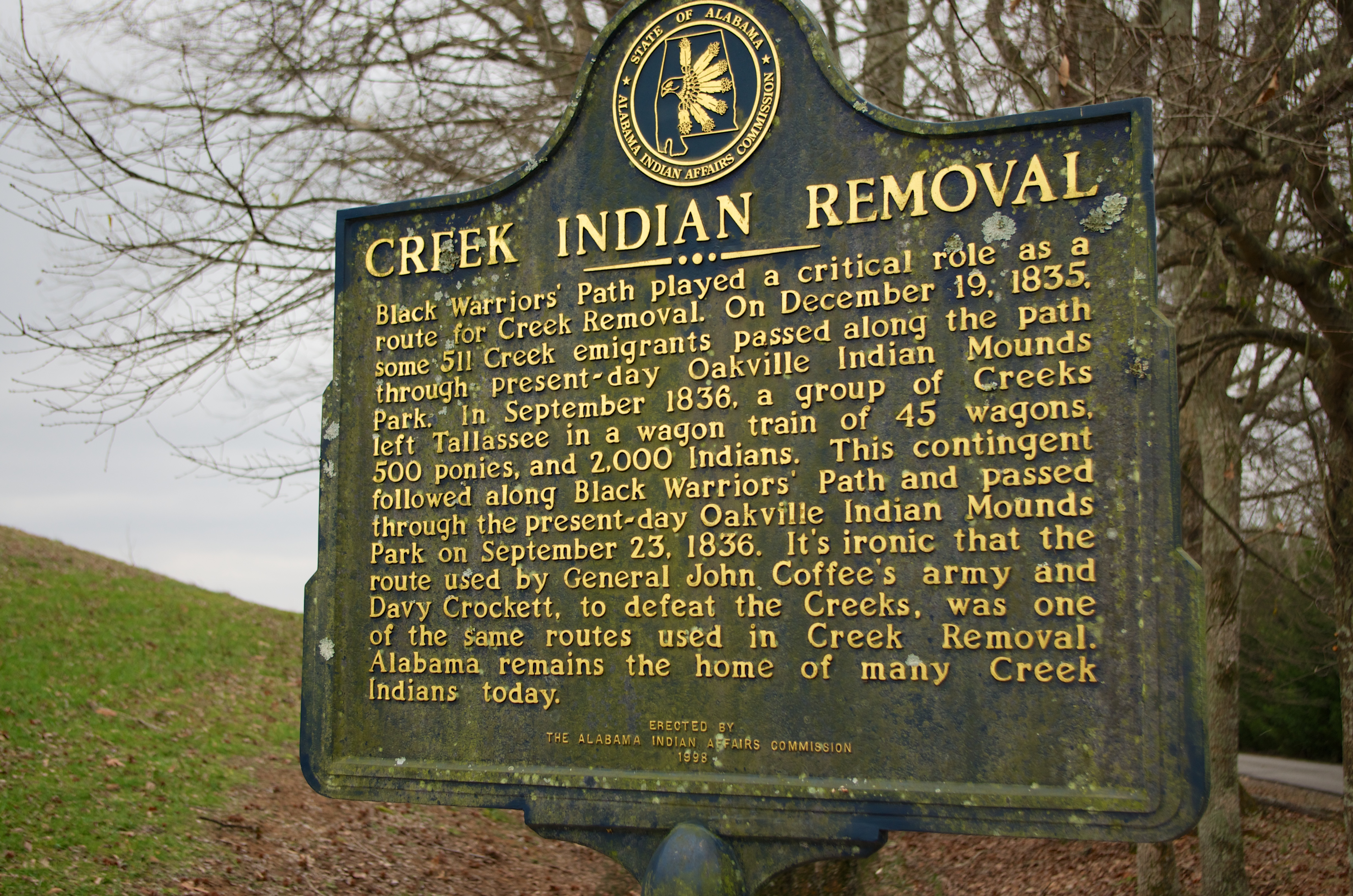 What caused the Creek War of 1836 and the removal? Alabama Pioneers