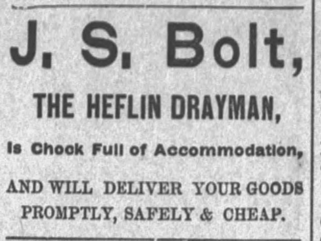 PATRON – A bear club sent to town, sickness, visitors and policeman from Birmingham are in the news in Cleburne County 1891