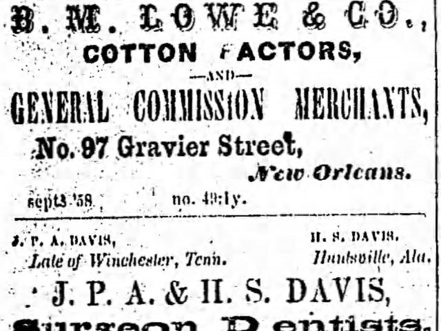 PATRON – A death, an election, and notices make news Feb. 19, 1862 in Huntsville, Alabama