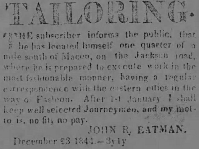 PATRON – Bishop Divorce, new doctor and tax collector’s sales – Clarke County 1845