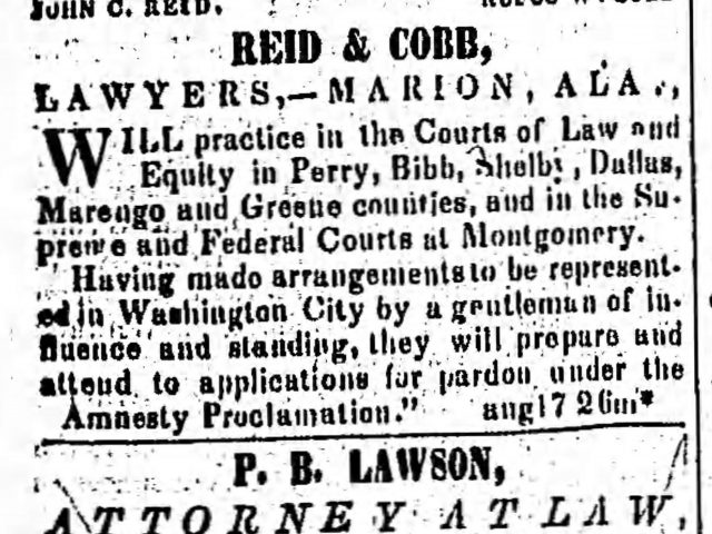 PATRON – News from Uniontown, Perry County, Ala. Dec. 21st, 1865 & Confederacy news