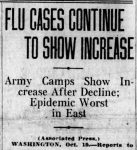 Report from Washington, D. C., October 19, 1918, on Pandemic